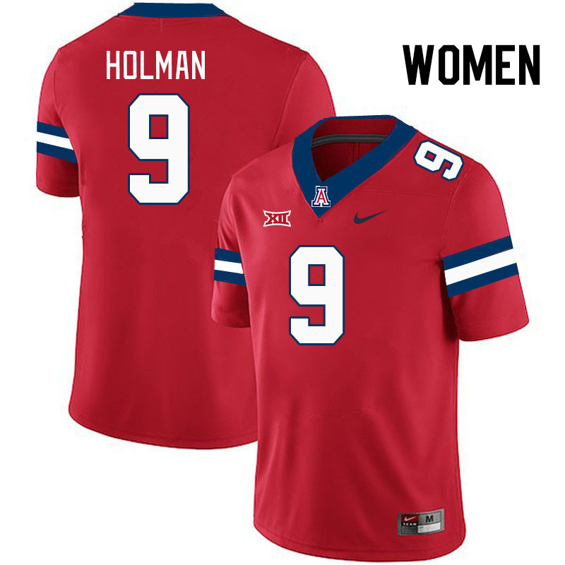 Women #9 Jackson Holman Arizona Wildcats Big 12 Conference College Football Jerseys Stitched-Red